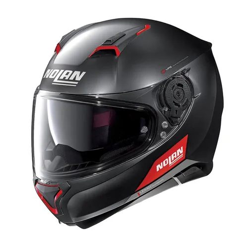 Nolan Casco Integrale N87 Emblema N-Com 073 Nero/Rosso Taglia L