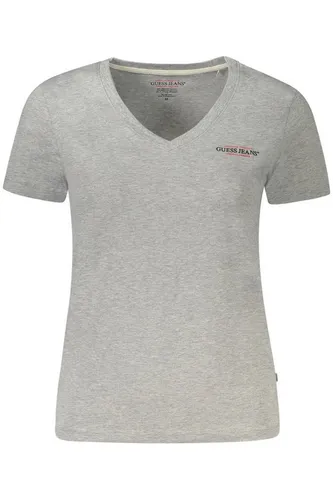 GUESS JEANS T-Shirt Damen T-Shirt Grau aus Bio-Baumwolle mit