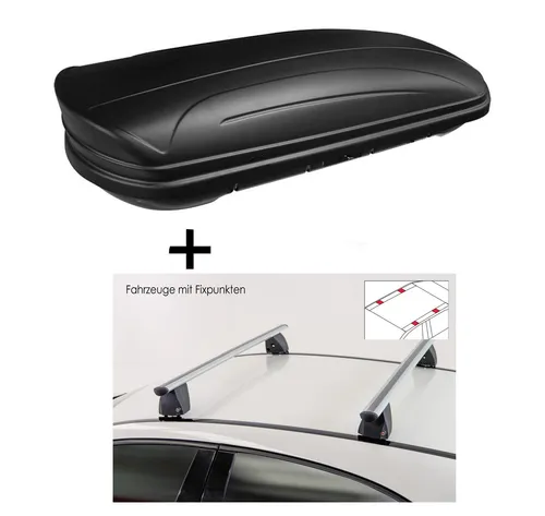 Dachbox MAA320Ltr matt+Dachträger VDP Delta für für VW Transporter/Multivan T6 a