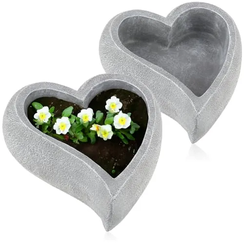 com-four® 2X Deko-Herz zum Bepflanzen von COM-FOUR