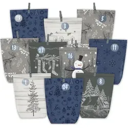 PANSIBY Adventskalender zum Befüllen - 24 Weihnachts Papiertüten in Blau - DIY Adventskalender mit 24 hochwertigen Kraftpapiertüten in verschiedenen Farben, ideal zum Befüllen mit Überraschungen und zur individuellen Gestaltung für eine festliche Atmosphäre.