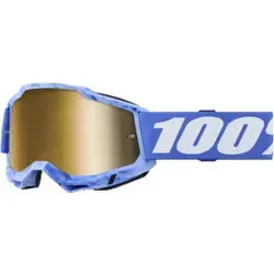 100% Accuri 2 Extra MTB Moto Brille mit gold verspiegelt Sursi Gläser - Sportbrillen mit 17,5% größerem Sichtfeld und verbessertem Komfort durch weichen Gesichtsschaum und silikonbeschichtetes Band für maximalen Halt.