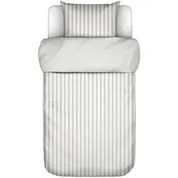 Marc O'Polo Bettwäsche Classic Stripe Silber 155 x 220 cm - Moderne Bettwäschegarnitur aus 100 % Baumwolle, mit elegantem Streifenmuster und praktischem Reißverschluss, ideal für ein stilvolles Schlafzimmer.
