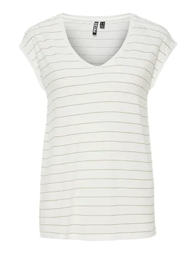 PIECES Pcbillo Tee Lurex Stripes Noos Bc