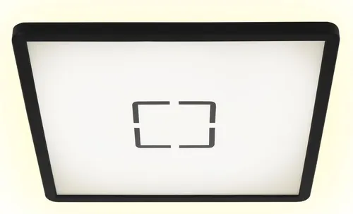 Briloner Leuchten 3390-015 Deckenspots - Moderne LED Deckenleuchte in Weiß-Schwarz, extrem flach (nur 2,8 cm) für schlichte Eleganz und angenehme Atmosphäre mit indirekter Hintergrundbeleuchtung.