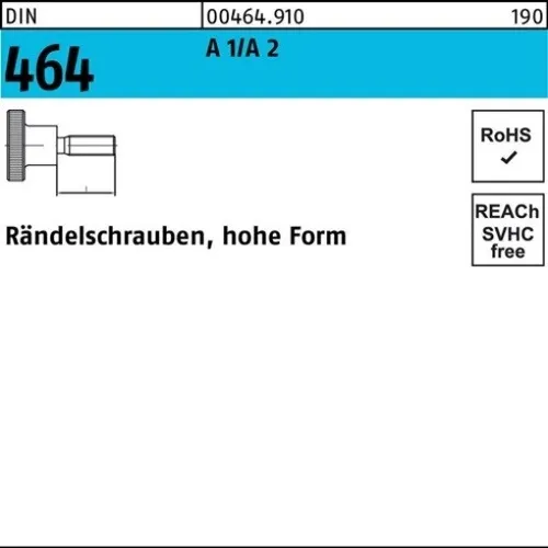 25er PACK(Stk)  000464920000030010 Rändelschraube DIN 464 hohe Form M 3 x 10 A 1