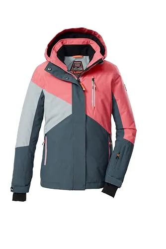 KILLTEC Kinder Funktionsjacke KSW 209 GRLS SKI JCKT - Skijacken für Mädchen mit angesagtem Colourblock Design, wasser- und winddicht, atmungsaktiv und umweltfreundlich imprägniert. Ideal für den nächsten Skiurlaub!