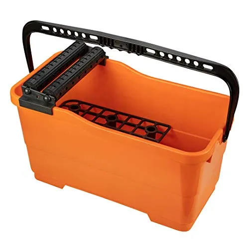 NEO Fliesenleger-Set 5-teilig | Wascheimer 25 l mit Waschrollen und Gittersieb | 1x Reibebrett 280 x 140 mm mit Moosgummi 4 mm | 1 Fliesenwaschbrett 280 x 140 mm mit Schaumbelag 25 mm