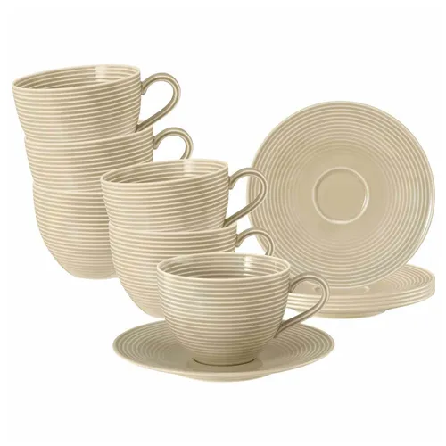 Seltmann Weiden Beat Color Glaze Milchkaffeetassen 6er Set Sandbeige - Thermobehälter mit stilvollem Design, spülmaschinenfest und ideal für kreative Tischarrangements. Genießen Sie Ihr Kaffeeerlebnis mit individuellem Charme.