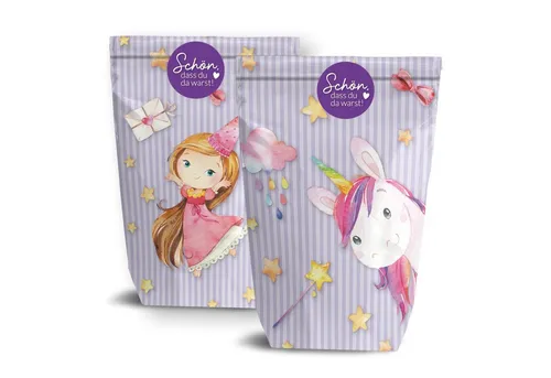 PAPIERDRACHEN Geschenkbox 12 Geschenktüten zum Geburtstag - mit Aufkleber zum Verschließen, in verschiedenen Motiven erhältlich