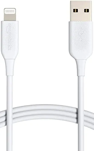Amazon Basics Verbindungskabel Lightning auf USB-A, MFi-zertifiziertes Ladekabel für iPhone, weiß, 1.8 m