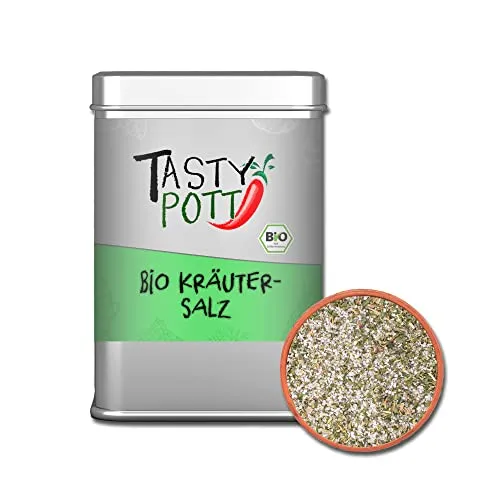 Tasty Pott Salze I Salzmischungen I Salz I Meersalz I Seasalt I Salt I Salty I Gewürze I Würzen I Kochen (Bio Kräutersalz 100g)