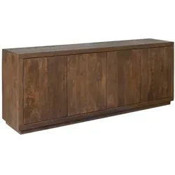 Villa Möbel Sideboard Leuven (Packung, 1 St., 1 St. Sideboard), Massives Mangoholz, 3 Türen mit Tipp-Öffnung (Braun-Finish) braun 200 cm x 80 cm x 45 cm
