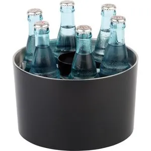 APS Konferenzkühler - Tischkühler für 6 Flaschen, Edelstahl-Innenleben und inkl. Kühlakku für optimale Kühlung