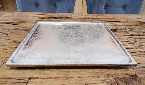 MichaelNoll Dekoschale Dekoteller Schale Metall Aluminium - XL 25x25x2 cm oder 35x35x2 cm