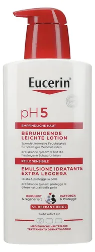 Eucerin pH5 Emulsione Corpo Idratante Extra Leggera 400ml - Hautpflege für empfindliche Haut, bietet intensive Feuchtigkeit und schützt die Hautbarriere.