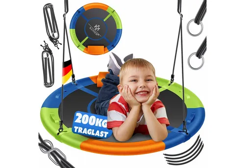 KESSER Einzelschaukel - Bunte Nestschaukel für stundenlangen Spielspaß - Einzelschaukeln, bunte Rundschaukel für Kinder, ideal zum Entspannen und Spielen im Garten oder auf dem Spielplatz.