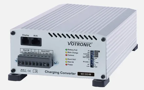 VOTRONIC 3329 VCC 1212-90 B2B Ladewandler - Fahrzeugbatterie-Ladegeräte, vollautomatischer Booster mit 90A Ladestrom für optimale mobile Ladung von Versorgungsbatterien während der Fahrt.