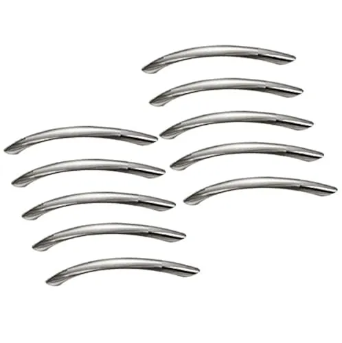 EBETA E 20er Silber Schubladegriff Möbelgriffe Relinggriffe, Bogengriffe Küchengriff Schrankgriffe Stangengriffe aus Gebürsteter Edelstahl (10 Stück, 128 MM)