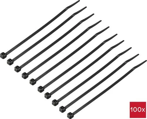 TRU COMPONENTS TC-12533320 Kabelbinder 150mm 3.6mm Schwarz 100St.