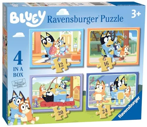 Ravensburger Kinderpuzzle 12, 16, 20, 24 Teile - Bluey 4 in a Box