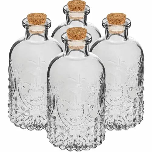 ml Leere Flasche mit Korken Glasflasche für Liköre Likörflaschen 4 x 240