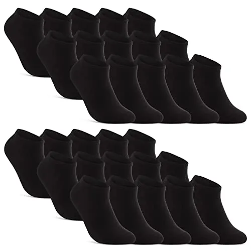 Sneaker Socken Herren Damen 30 Paar Baumwolle Schwarz Weiß Grau - Herrensocken aus 80% Baumwolle für hohen Tragekomfort, perfekt für Sport und Freizeit. Mit optimaler Passform und ohne Verrutschen, ideal für aktive Tage.