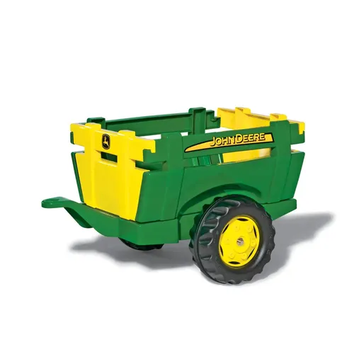 rollyFarm Trailer John Deere - Tretfahrzeuge für Kinder von 3 - 10 Jahren, robuster Anhänger mit realistischer John Deere Optik für kreatives Spielen im Freien.