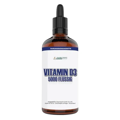 Premium Vitamin D3 Flüssig ▪ 50ml = 1850 Tropfen ▪ 1 Tropfen = 25µg (1000 I.E.) ▪ in MCT Öl gelöst ▪ Vitamin D3 Tropfen hochdosiert ▪ vegan ▪ Made in Germany ▪ Pro Natural