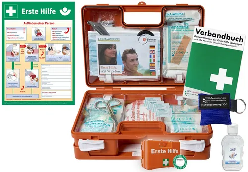 WM-Teamsport Erste-Hilfe-Koffer M1 – DIN 13157 - Erste-Hilfe-Koffer nach DIN 13157, ideal für Baustellen und Unternehmen, inkl. Notfallbeatmung und Hygieneset für optimale Sicherheit und schnelle Hilfe.