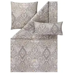 Estella Mako-Satin Bettwäsche Fernanda Silber Paisley 135x200