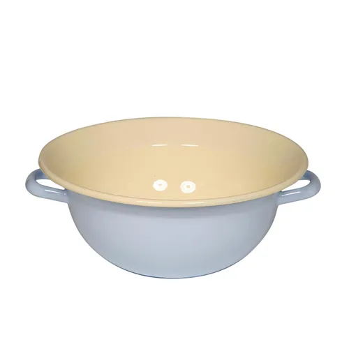 Riess Weitling 32 cm, 6,00 l - Blau - Hochwertiger Emaille-Weitling für Teig, Salat und mehr. Mit zwei großen Henkeln und schnitt- sowie kratzfester Oberfläche. Ideal für vielseitige Küchenanwendungen und leicht zu reinigen.