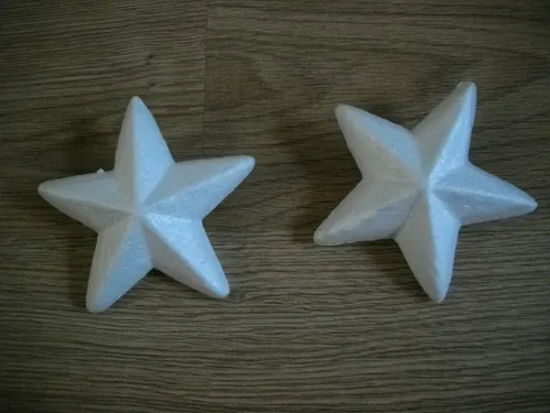 Bastelartikel Styropor-Stern 2 Stück ca. 11 cm