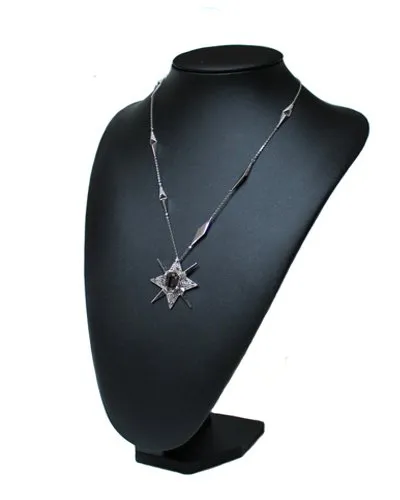 Yudu Schmuckbüste Dekobüste Schmuckdisplay Kunstleder dick gepolstert H34 (schwarz)