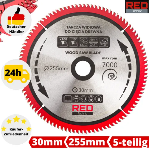 Trennscheibe Holz Sägeblatt Set 255/30mm Kreissägeblatt Satz 24-100Z Kunststoff