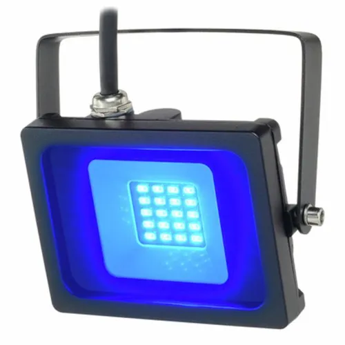 Eurolite LED IP FL-10 SMD blau 51914905: 10W LED-Außenstrahler - Lichttechnik - Flacher, wetterfester Outdoor-Scheinwerfer (IP65) mit energieeffizienten, farbigen LEDs für stimmungsvolle Beleuchtung im Außenbereich.