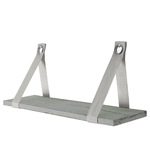 Mendler Wandregal VAR, Hängeregal Regal, Shabby-Look, Vintage 21x50cm - grau