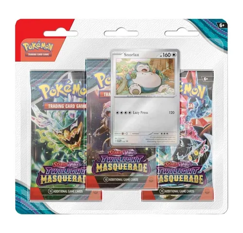 Pokémon POK TCG SV06 Twilight Masquerade 3BB - Sammelkarten Set mit 3 Pokémon Booster Packs, 1 von 2 Promokarten und Spielmarken-Münze – ideal für Sammler und Spieler!