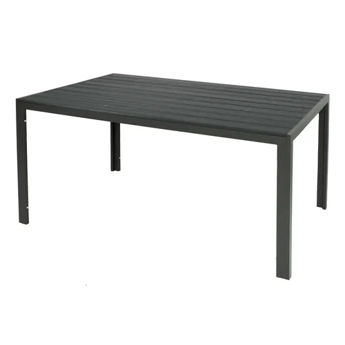 Großer Gartentisch aus Aluminium und Non-Wood anthrazit - Wetterfester und pflegeleichter Gartentisch für bis zu 6 Personen, ideal für jede Gartenparty. Maße: 180x90x74cm, modernes Design aus Aluminium und Polywood.