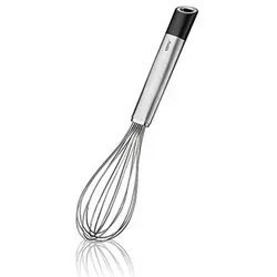 Gefu Schneebesen Primeline, Schwarz, Edelstahl, Metall, Kunststoff, 5.3x28x6 cm, Aufhängeöse, Kochen, Küchenhelfer, Schneebesen