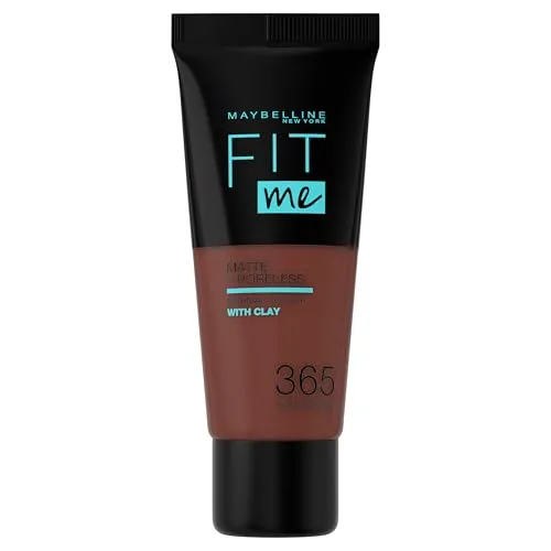Maybelline Fit me! Matte&Poreless Make-up Nr. 365 Espresso, flüssiges Make-up, passt sich dem Hautton an, feuchtigkeitsspendend, mattierend, leichte bis mittlere Deckkraft, 30 ml