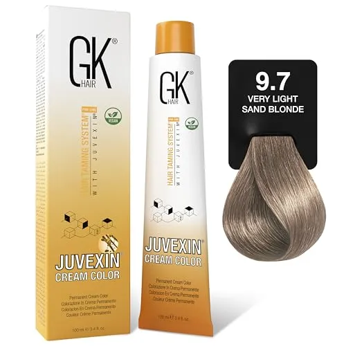 GK HAIR Global Keratin Professional Hair Color Cream Tube (3.4 Fl Oz/100ml) Nourishing & Cleansing Colors for Styling High Performance Long Lasting Semi Permanent Natural Toner Dye
