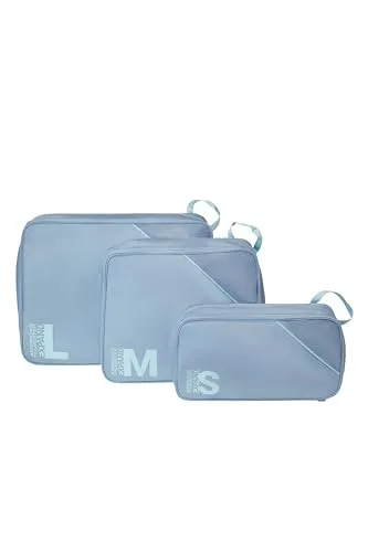 American Tourister Packwürfel Set 3 Stück - Koffer Organizer in Steinblau/Blau - Praktisches 3-teiliges Packwürfel Set für perfekten Überblick im Gepäck. Ideal für Koffer und Rucksack, flexibel einsetzbar und platzsparend. Halten Sie Ihre Kleidung und Accessoires stets organisiert und griffbereit.