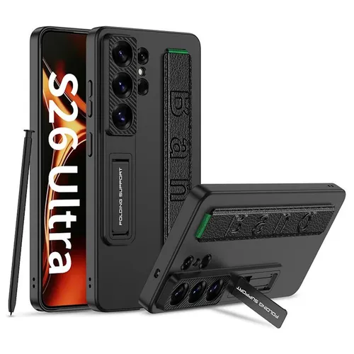 Handy Hülle Halteband für Samsung Galaxy S26 Ultra Kunststoff Silikon Schwarz