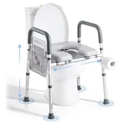 VEVOR Toilettensitzerhöhung mit Armlehnen, verstellbar bis 181 kg