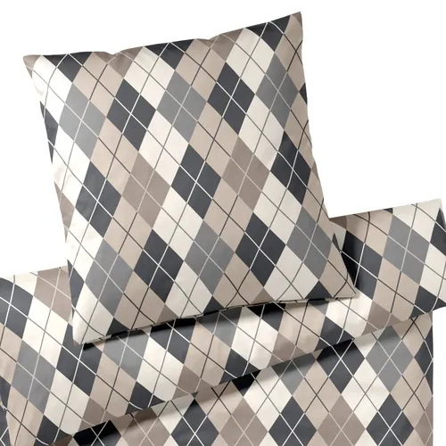 JOOP Flanell Bettwäsche Soft Pattern cream 200x200 cm in silber von JOOP!