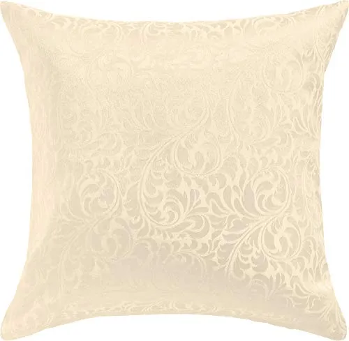 Erwin Müller Deko-Kissenhülle, Kissenbezug Uni, Serie Hamm Sekt Größe 40x40 cm - mit eingewebten Ranken und Fleckschutz ausgerüstet