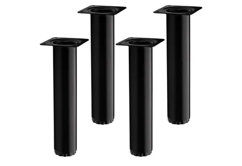 SO-TECH® Möbelfuß 4 Stück BRAVO Höhe 200 mm (10 mm) Ø 40 mm schwarz matt, höhenverstellbar, aus Stahl, belastbar bis 50 kg pro Stützfuß