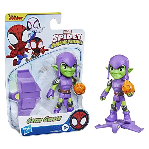 Hasbro Spidey and His Fantastic Friends Green Goblin Action Figure 15cm - Action-Figur des ikonischen Green Goblin, perfekt für Sammler und Fans der Spider-Man TV-Serie.