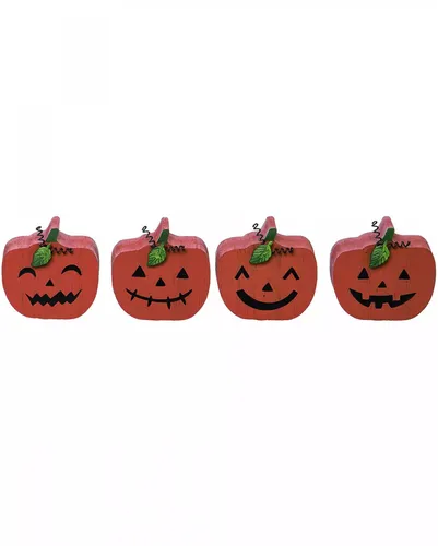 Kleine Halloween Kürbis Holzfigur zur Dekoration 3cm - 1 Stück